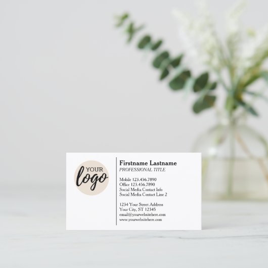Carte De Visite Conception classique avec logo et informations de  (Debout devant)