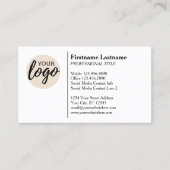 Carte De Visite Conception classique avec logo et informations de  (Devant)