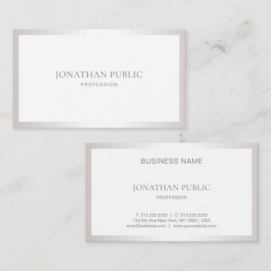 Carte De Visite Conception créative professionnelle simple et élég (Devant / Derrière)