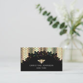 Carte De Visite conception d'abeilles sur arrière - plan noir (Debout devant)