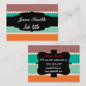 Carte De Visite Conception d'abrégé sur rangées de losange (Devant / Derrière)