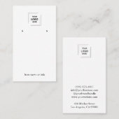 Carte De Visite Conception d'affiche de branding de bijoux blancs  (Devant / Derrière)