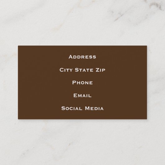 Carte De Visite Conception d'Agate blanc Brown violet (Dos)