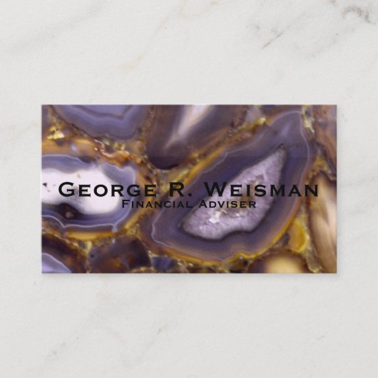Carte De Visite Conception d'Agate blanc Brown violet (Devant)