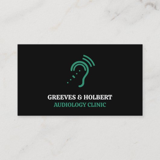 Carte De Visite Conception d'aide auditive, audiologiste, Clinique (Devant)