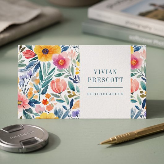 Carte De Visite Conception d'aquarelle botanique moderne