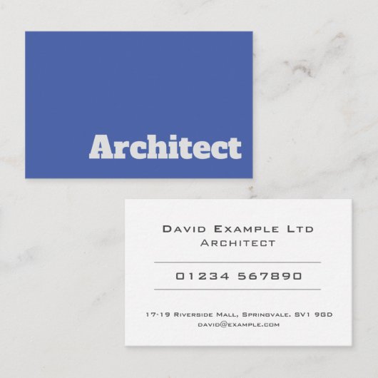 Carte De Visite Conception d'architecte gras et transparent (Devant / Derrière)