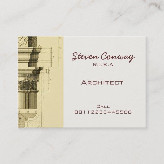 Carte De Visite Conception d'architecture gothique de ~ (Devant)