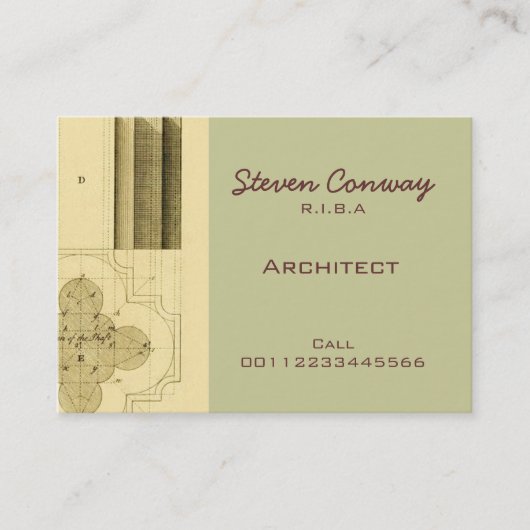 Carte De Visite Conception d'architecture gothique de ~ (Devant)