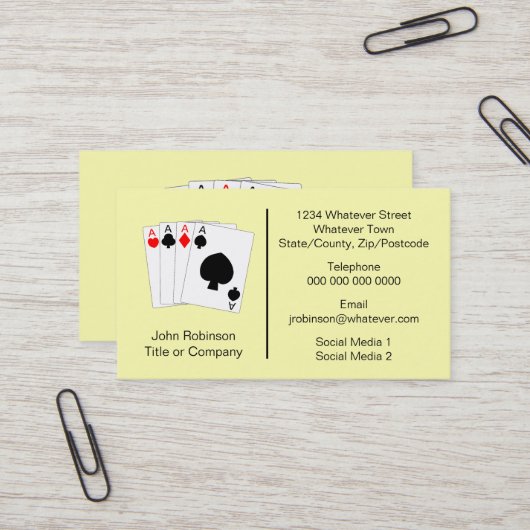 Carte De Visite Conception d'As Casino (Devant/Arrière en situation)