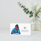 Carte De Visite Conception d'autonomisation de femme afro noire au (Debout devant)