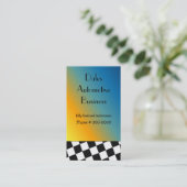 Carte De Visite Conception de À damiers en noir et blanc (Debout devant)