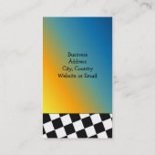 Carte De Visite Conception de À damiers en noir et blanc (Dos)