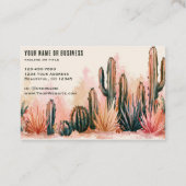 Carte De Visite Conception de aquarelle de cactus du désert Boho (Dos)