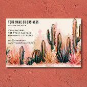 Carte De Visite Conception de aquarelle de cactus du désert Boho
