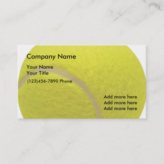 Carte De Visite Conception de balle de tennis (Devant)