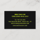 Carte De Visite Conception de balle de tennis, Lecteur de tennis/E (Dos)