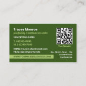 Carte De Visite Conception de bande d'herbe feuillue, Services d'e (Dos)