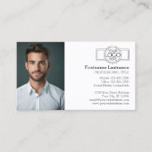 Carte De Visite Conception de base avec logo et photo (Devant)