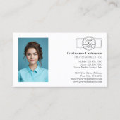 Carte De Visite Conception de base avec logo et photo (Devant)