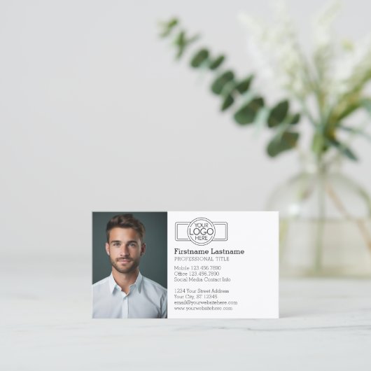 Carte De Visite Conception de base avec logo et photo (Debout devant)