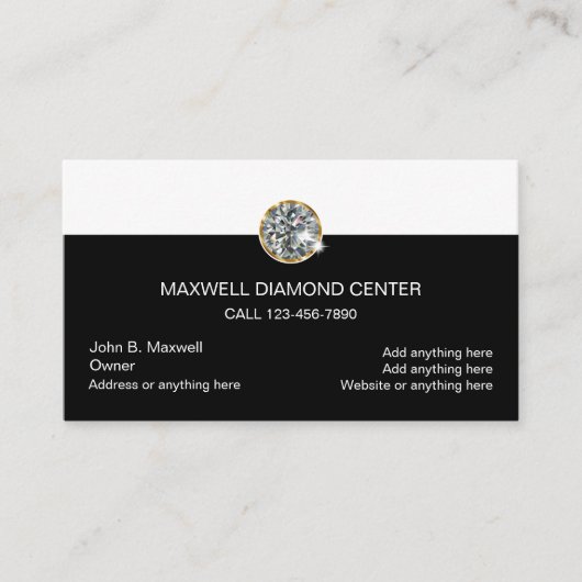 Carte De Visite Conception de bijoux en diamant (Devant)