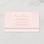 Carte De Visite Conception de bordure perle rose blush (Dos)