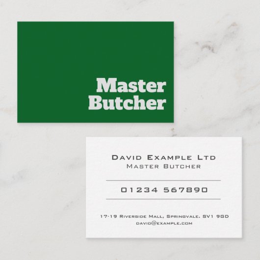 Carte De Visite Conception de Boutique Gras et Effacé (Devant / Derrière)