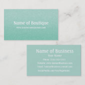 Carte De Visite Conception de boutique texturée sarcelle (Devant / Derrière)