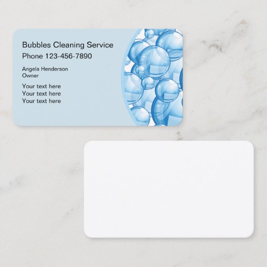 Carte De Visite Conception de bulles de service de nettoyage (Devant / Derrière)