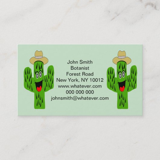 Carte De Visite Conception de Cactus (Devant)