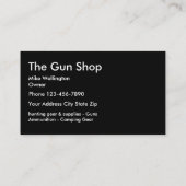 Carte De Visite Conception de camouflage d'armurerie (Dos)