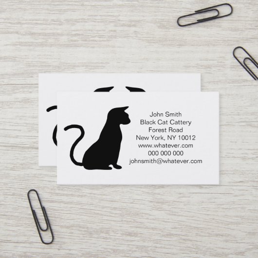 Carte De Visite Conception de chat (Devant/Arrière en situation)