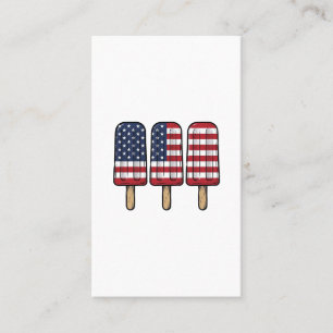 Carte De Visite Conception de chemise de drapeau de popsicle patri