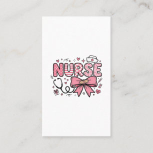 Carte De Visite Conception de chemise vectorielle Cute Nurse Bow H