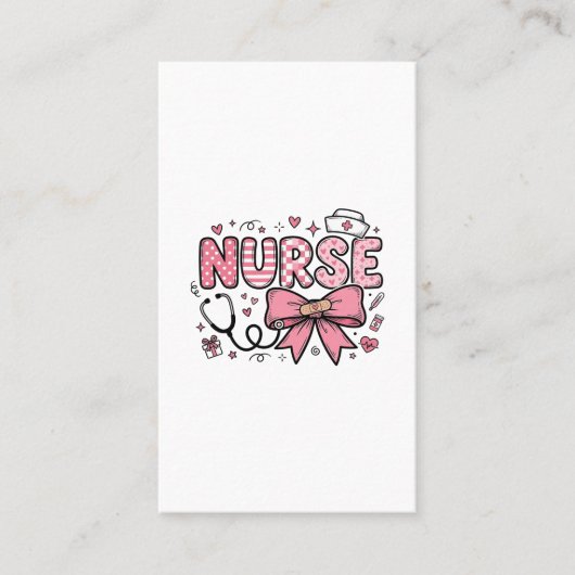 Carte De Visite Conception de chemise vectorielle Cute Nurse Bow H (Devant)