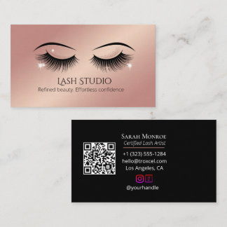 Carte De Visite Conception de cils de luxe avec code QR