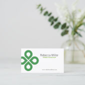 CARTE DE VISITE CONCEPTION DE CLOVER EN VERT (Debout devant)