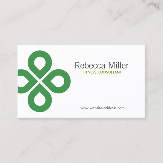 CARTE DE VISITE CONCEPTION DE CLOVER EN VERT (Devant)
