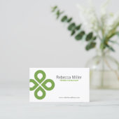 CARTE DE VISITE CONCEPTION DE CLOVER EN VERT LIME (Debout devant)