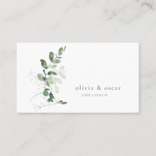 Carte De Visite Conception de coach de vie au vert eucalyptus aqua