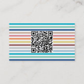 Carte De Visite Conception de code QR à rayures colorées (Dos)