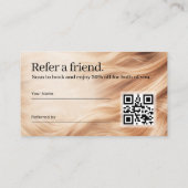 Carte De Visite Conception de code QR de parrainage de cheveux élé (Dos)