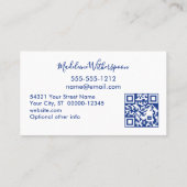 Carte De Visite Conception de code QR géométrique moderne feuille (Dos)