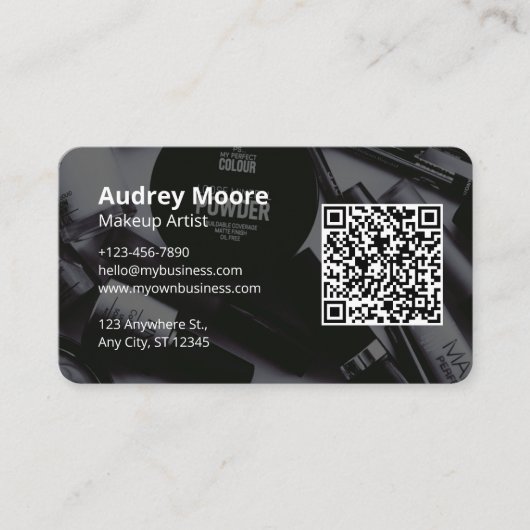 Carte De Visite Conception de code QR Maquilleuse (Devant)