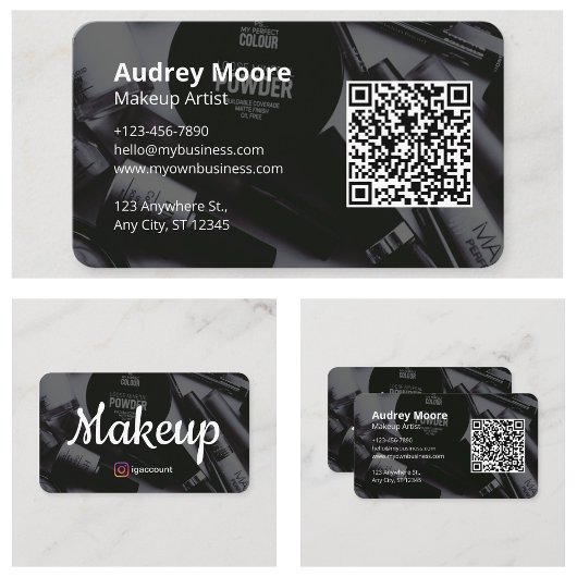 Carte De Visite Conception de code QR Maquilleuse