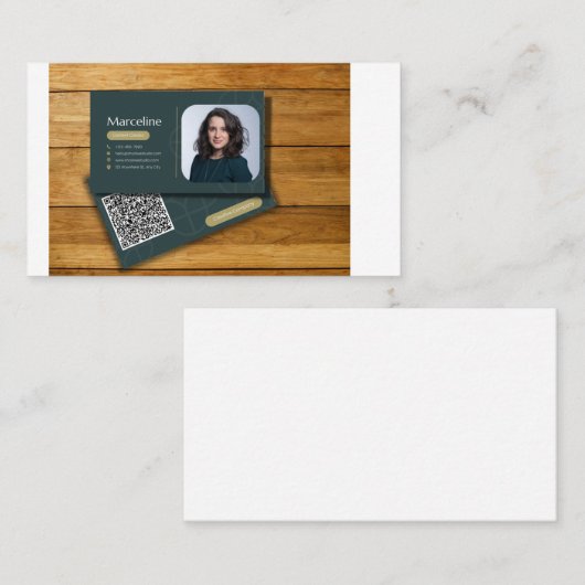 Carte De Visite Conception de code QR moderne personnalisée et dyn (Devant / Derrière)