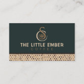 Carte De Visite Conception de code QR pour café en vert foncé et b (Dos)