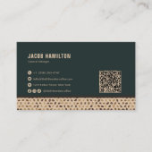 Carte De Visite Conception de code QR pour café en vert foncé et b (Devant)