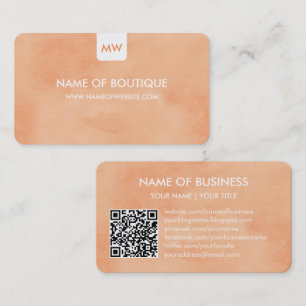 Carte De Visite Conception de code QR pour la boutique Peach